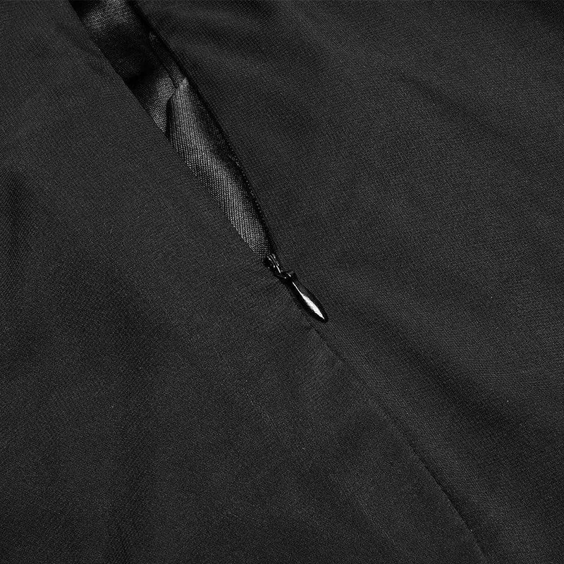 Damen Gothic V-Ausschnitt Langarm Unregelmäßigen Saum Chiffon Kleider