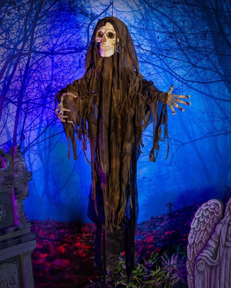 Modriger Fetzenreaper mit Bewegung, Licht & Ton 100cm