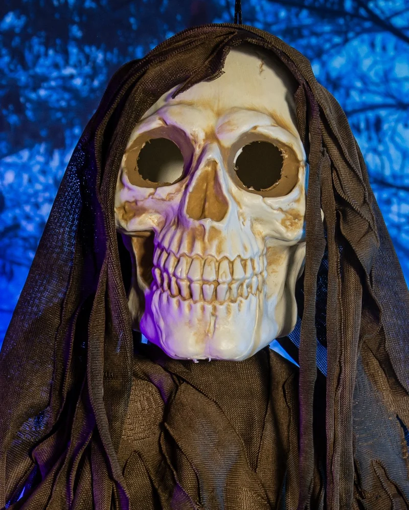 Modriger Fetzenreaper mit Bewegung, Licht & Ton 100cm