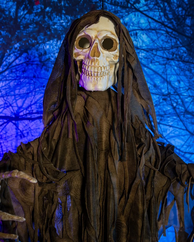 Modriger Fetzenreaper mit Bewegung, Licht & Ton 100cm