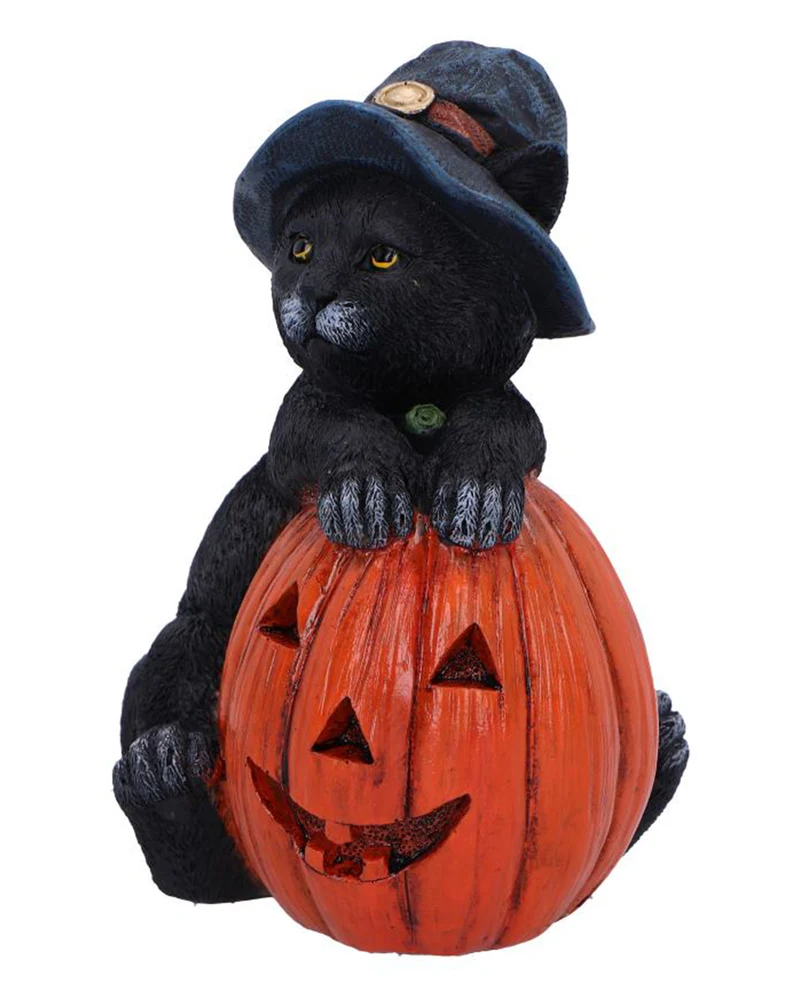 Trick or Treat Katze mit Kürbis Figur 13cm