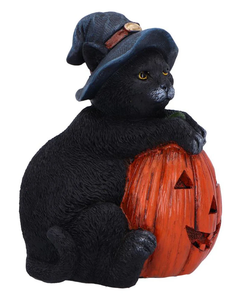 Trick or Treat Katze mit Kürbis Figur 13cm