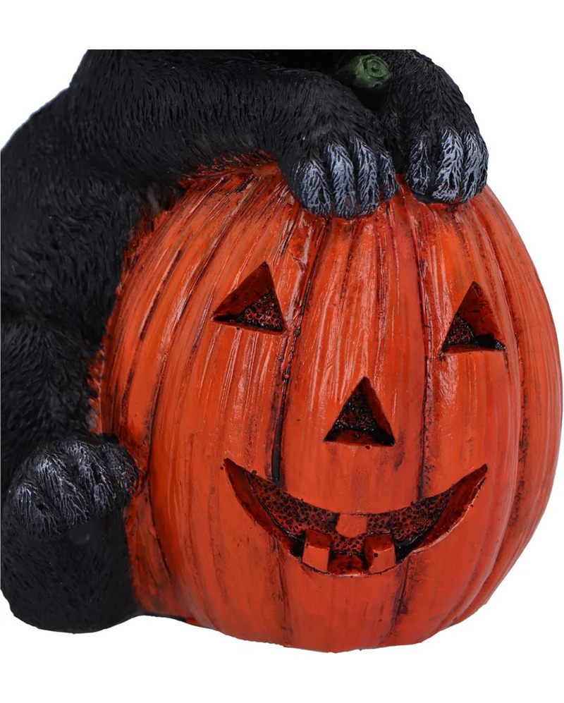 Trick or Treat Katze mit Kürbis Figur 13cm