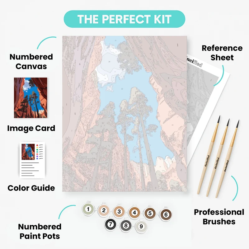 Bryce Canyon Slot Canyon Pine Trees - Paint by Numbers Kit