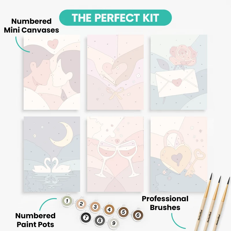Romance - Mini Paint by Numbers Set