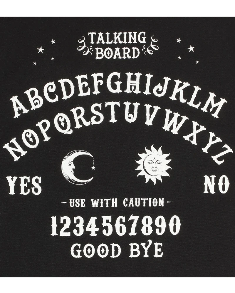 Schwarze Einkaufstasche mit Ouija Brett als Motiv 40x35cm
