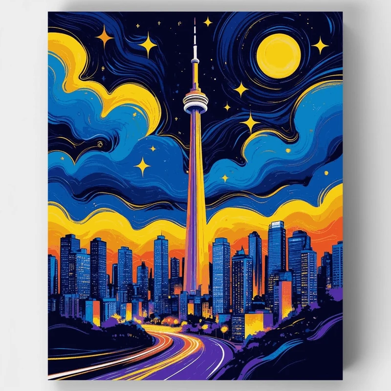 Auckland Starry Night Skyline - Paint by Numbers Kit