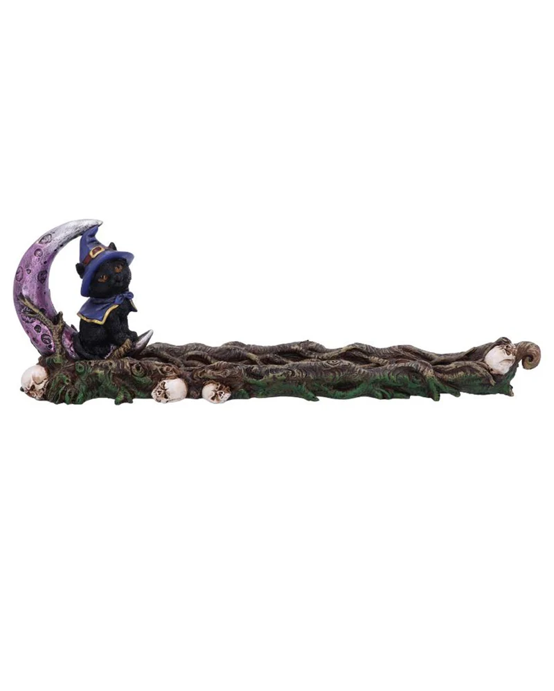 Hexenkatze mit Halbmond Räucherstäbchenhalter 29cm