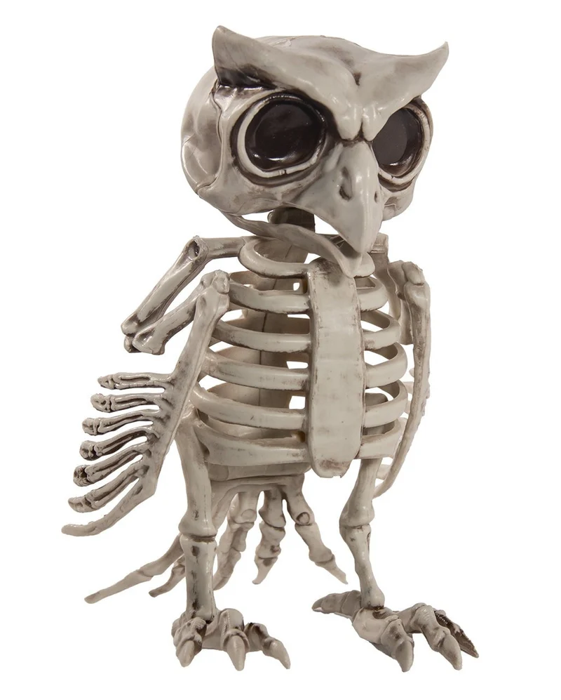 Eulen Skelett als Halloween Deko 17,5cm