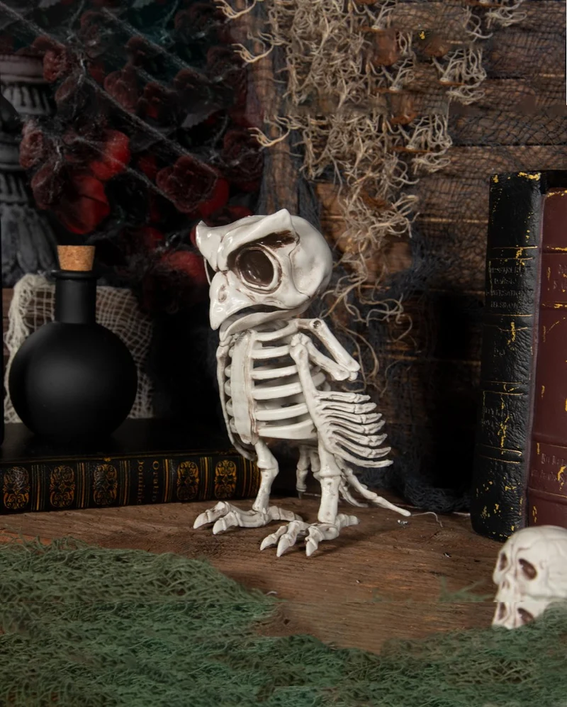 Eulen Skelett als Halloween Deko 17,5cm