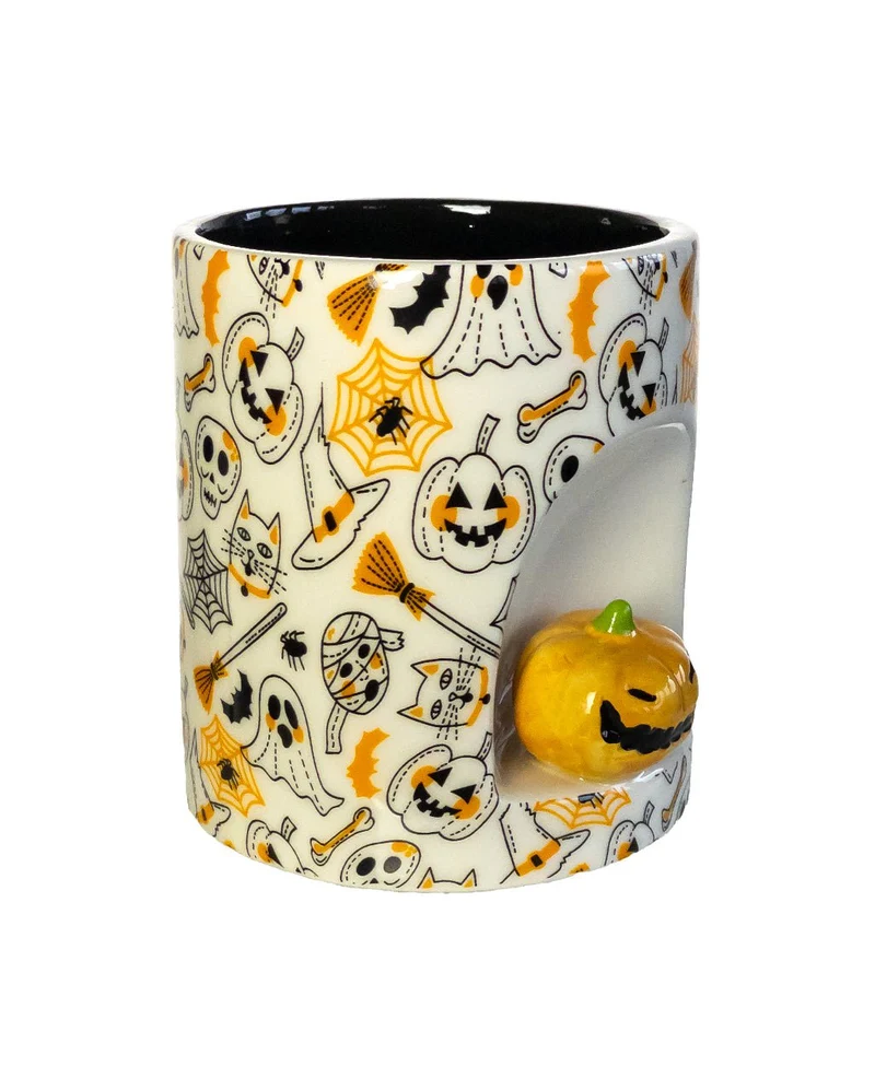 Halloween Kürbis Motiv Tasse mit Mini Kürbis