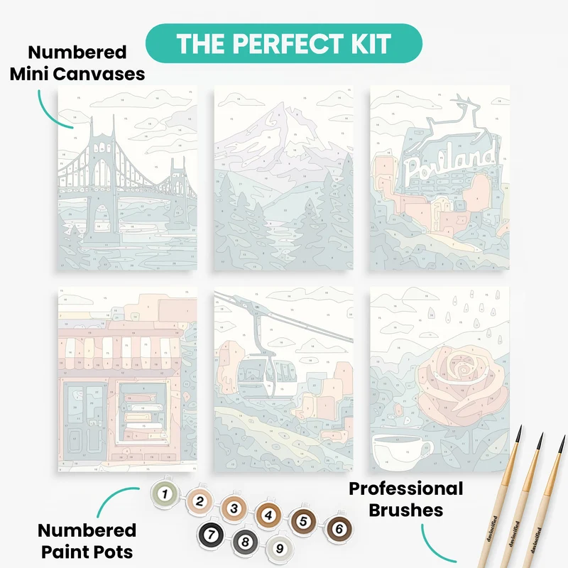 Portland - Mini Paint by Numbers Set