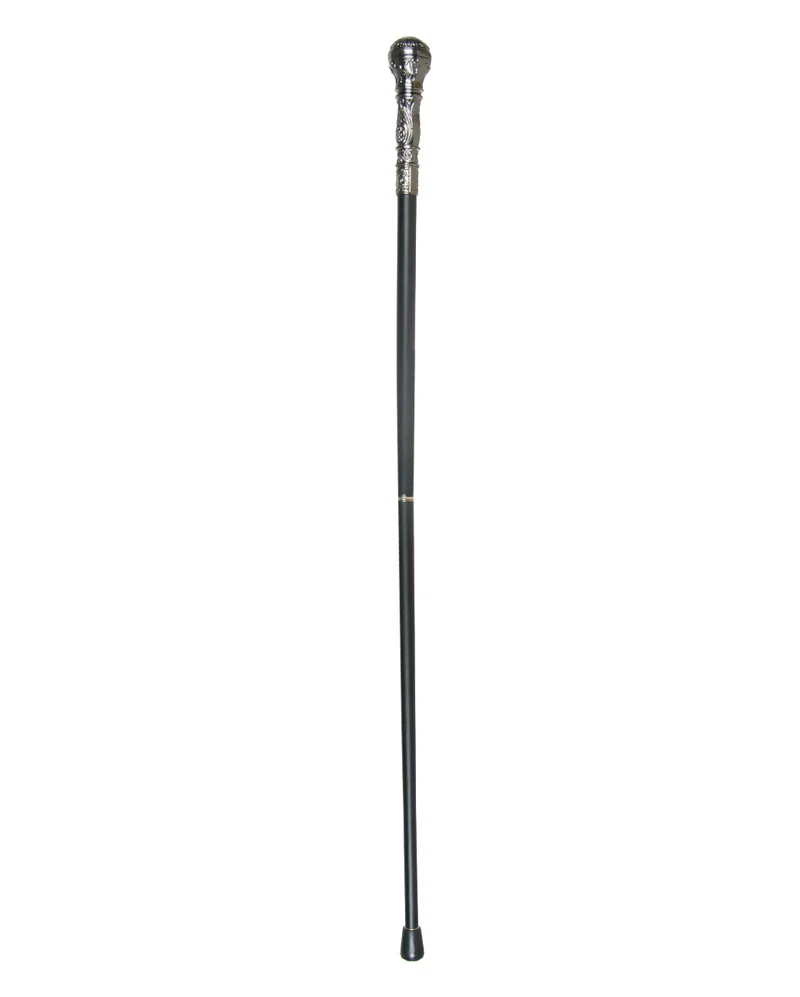 Spazierstock mit rundem silbernen Knauf 95cm