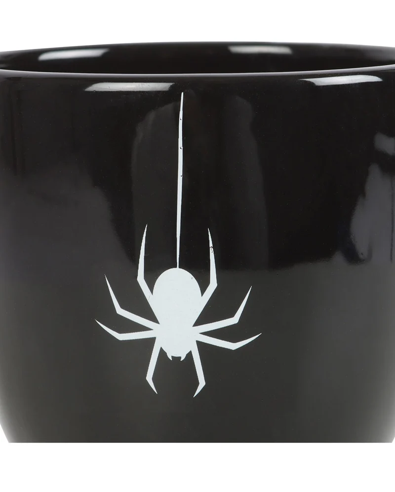 Schwarze Keramik Teetasse mit Spinne 11cm