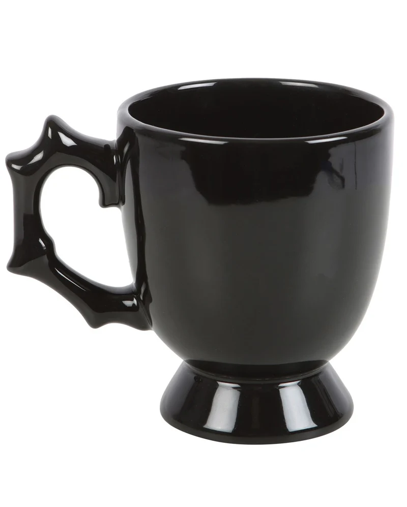 Schwarze Keramik Teetasse mit Spinne 11cm