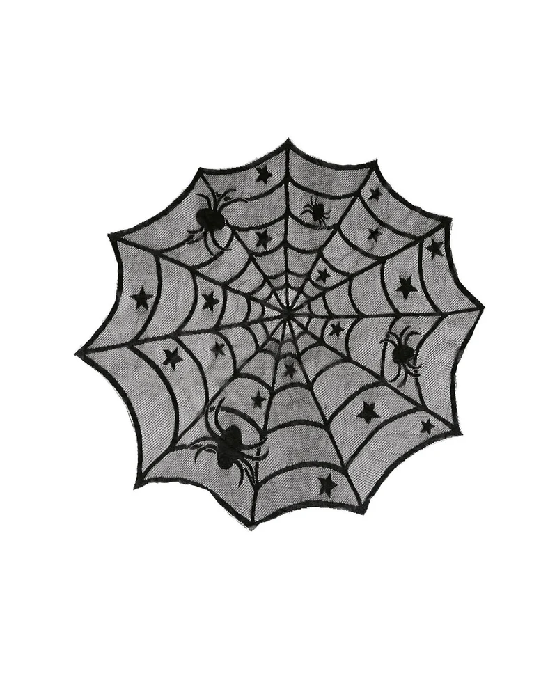 Runde Spitzen Tischdecke mit Spinnweben Motiv 100cm