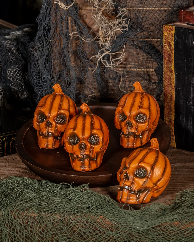 Mini-Kürbis Totenköpfe 4er-Set
