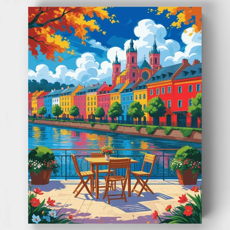 Florence Riverside Café - Paint by Numbers Kit