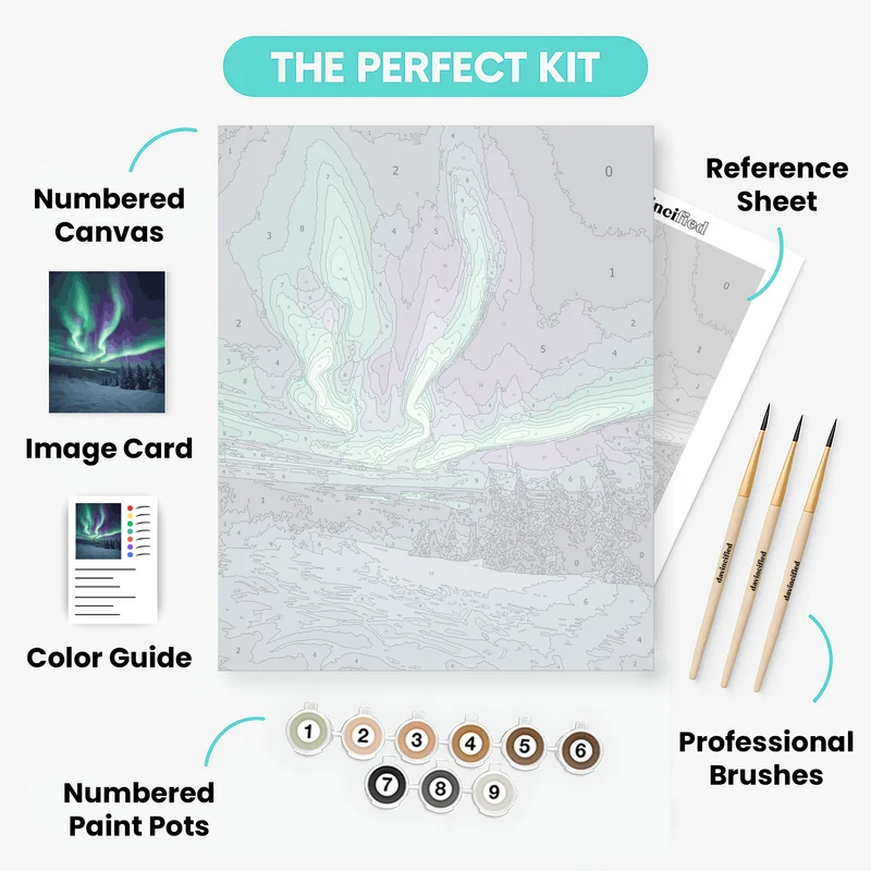 Aurora Borealis Winter Wonderland - Paint by Numbers Kit