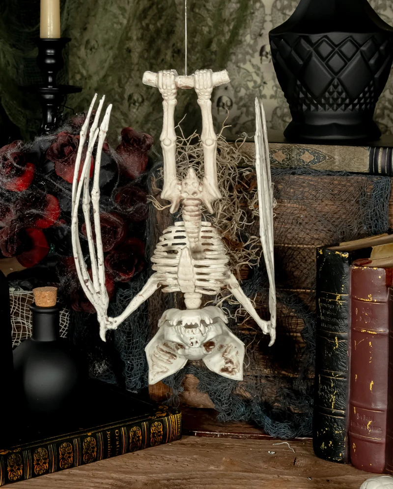 Skelett Fledermaus mit beweglichen Flügeln 27cm