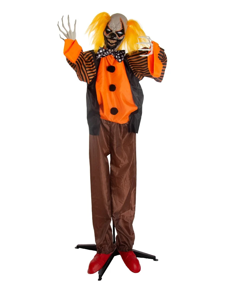 Gnarly Doodle Horror Clown mit Bewegung, Licht & Sound 163cm