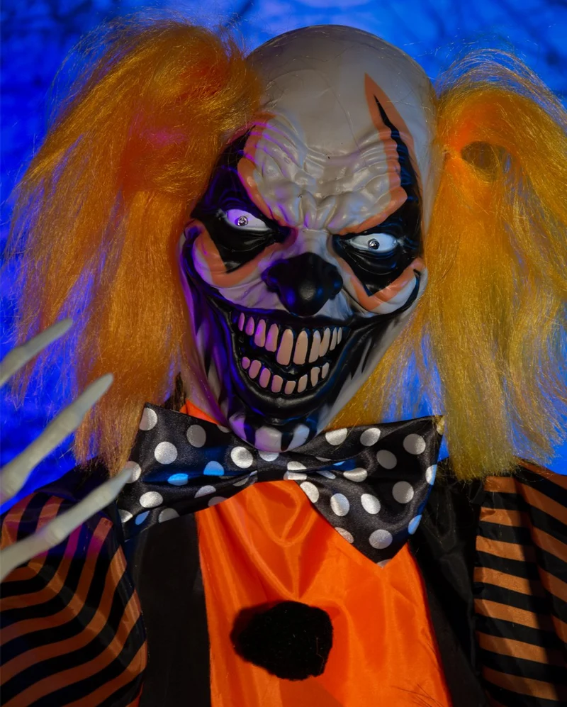 Gnarly Doodle Horror Clown mit Bewegung, Licht & Sound 163cm