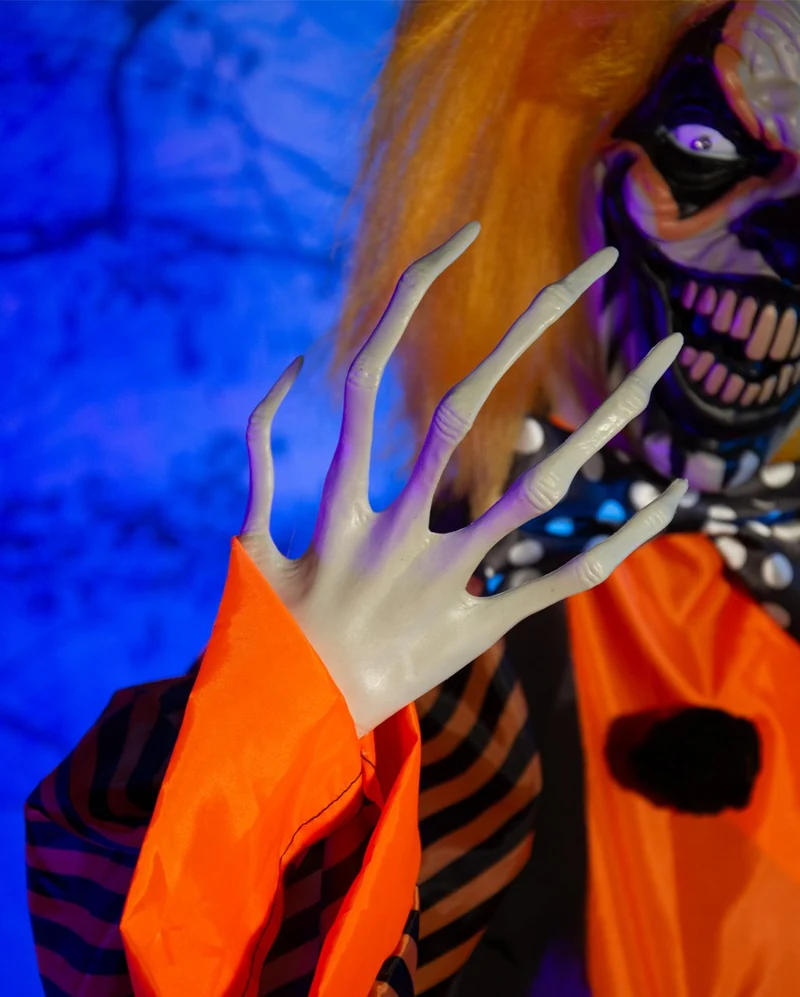 Gnarly Doodle Horror Clown mit Bewegung, Licht & Sound 163cm