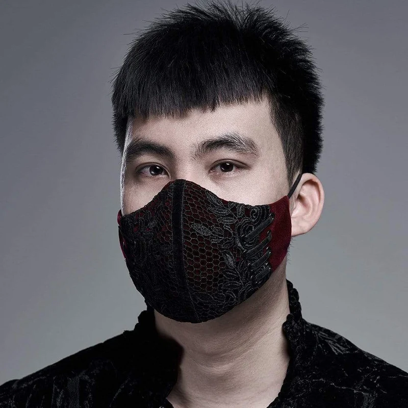 Gotische Jacquardmasken Rot