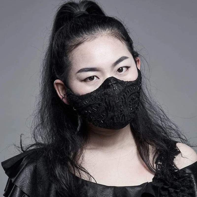 Gotische elastische Masken mit Perlen