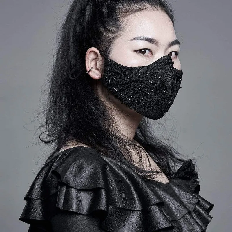 Gotische elastische Masken mit Perlen