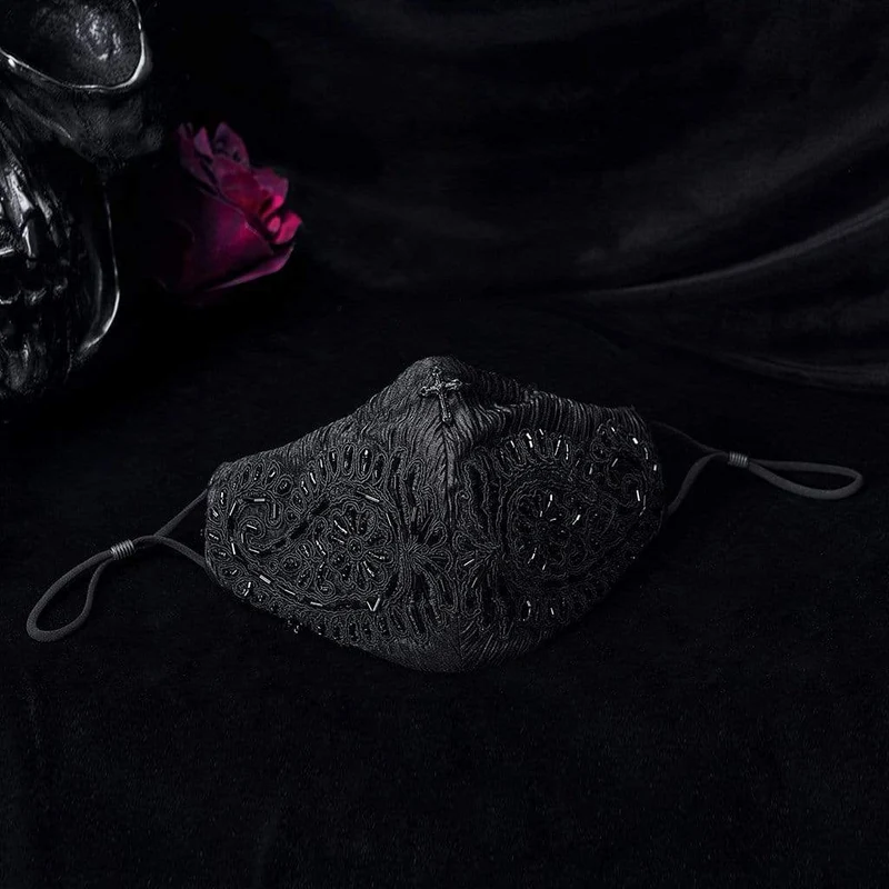 Gotische elastische Masken mit Perlen