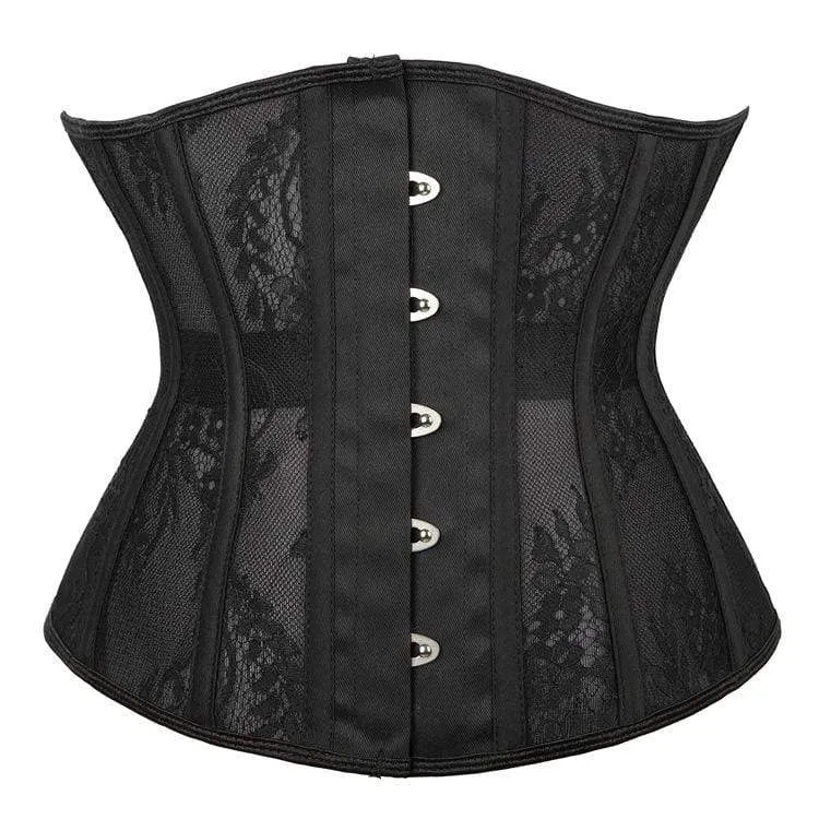 Frauen Gothic Floral Mesh Underbust Korsetts