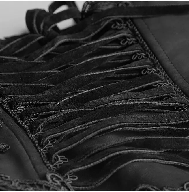 Frauen Gothic Lolita Lace Up Kunstleder Gürtel
