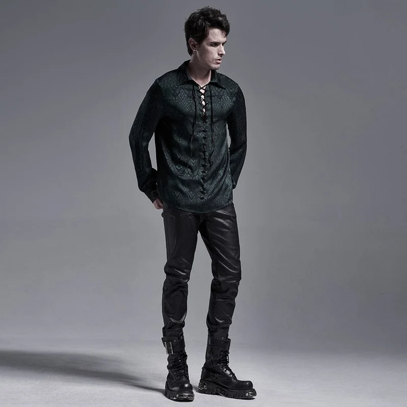 Herren Gothic Snakeskin Strappy Shirts