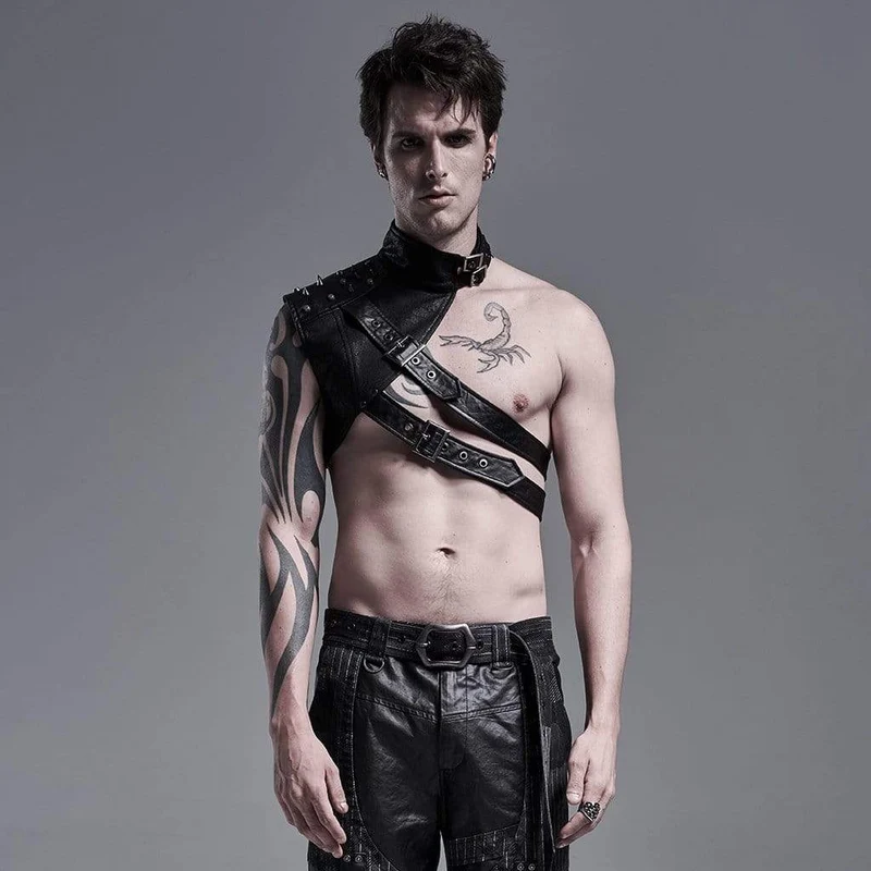 Gothic Slash Schultergurte für Herren mit Nieten und Ketten