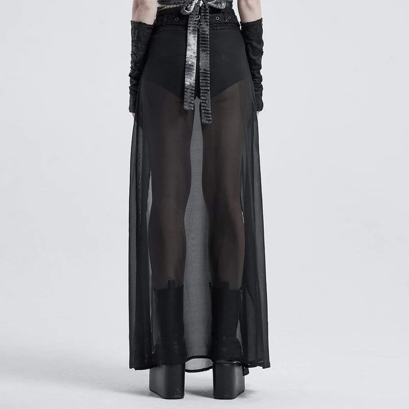 Damen Gothic Front Zip Shorts mit Überrock