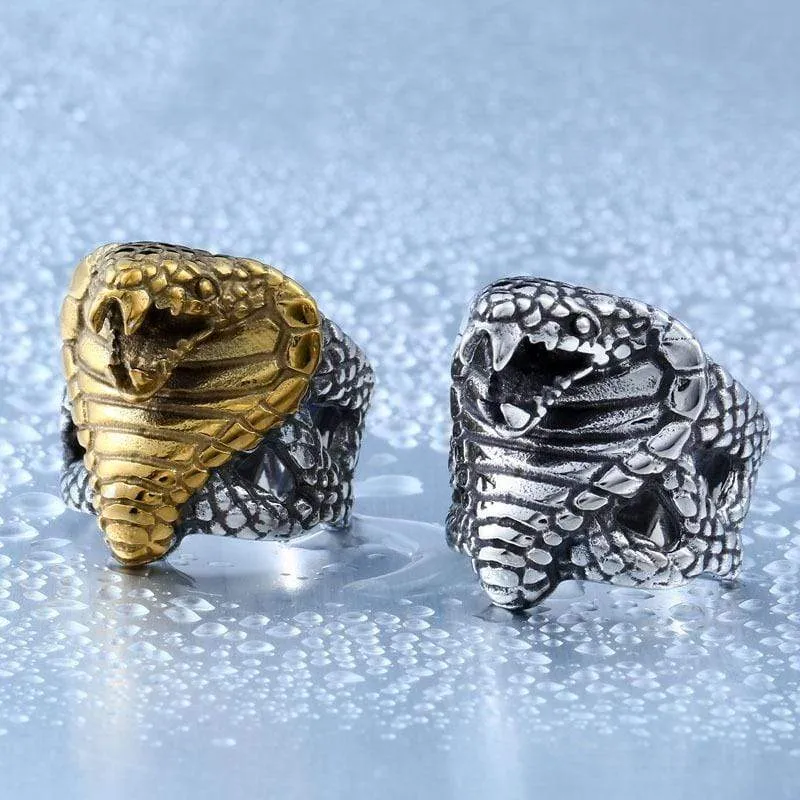 Herren Punk Snake's Head Ringe