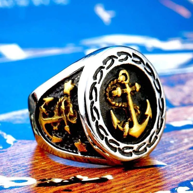 Punk Boat Anchor Rings für Herren