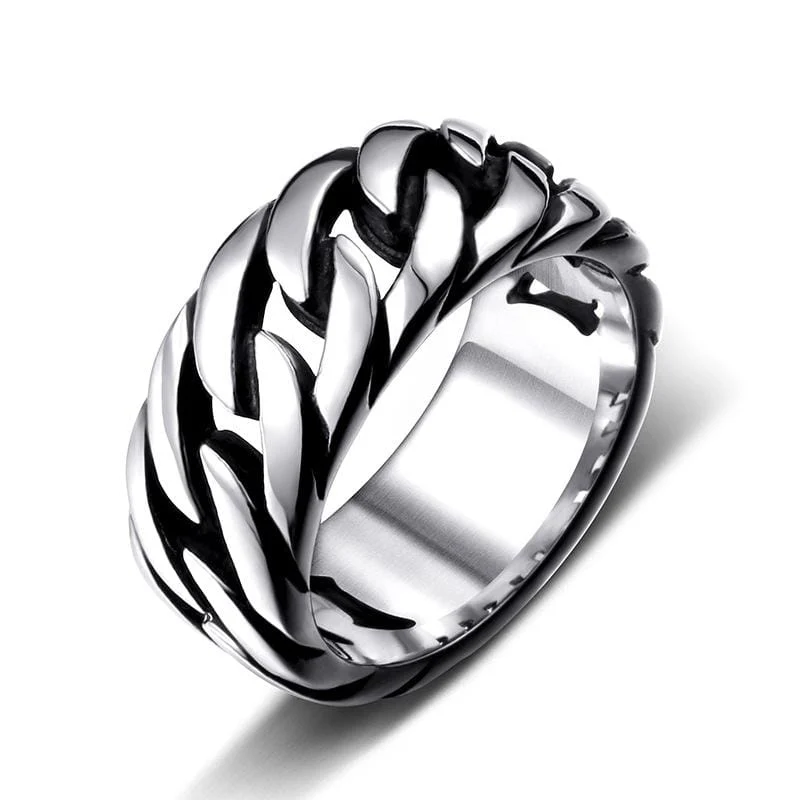 Herren Punk Cuban Link Kettenringe