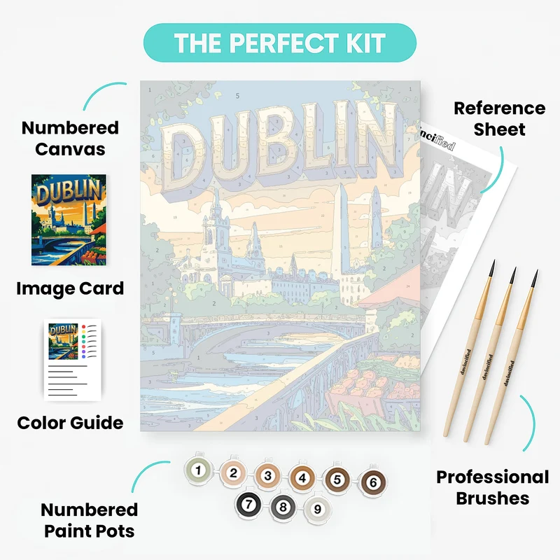Dublin Golden Sunset Riverside - Paint by Numbers Kit