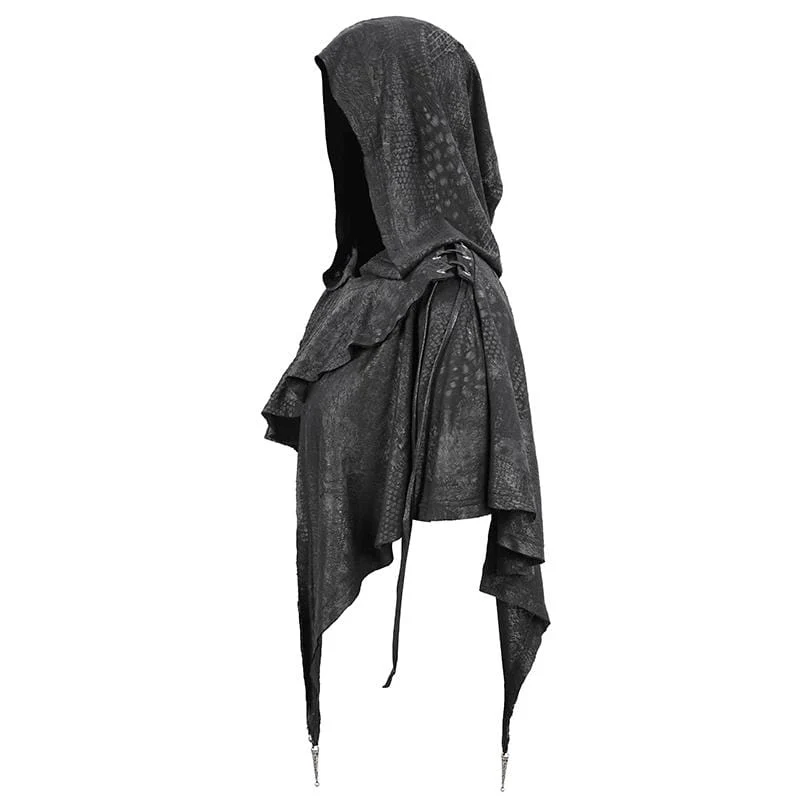 Frauen Gothic Punk Asymmetrical Short Hooded Cape