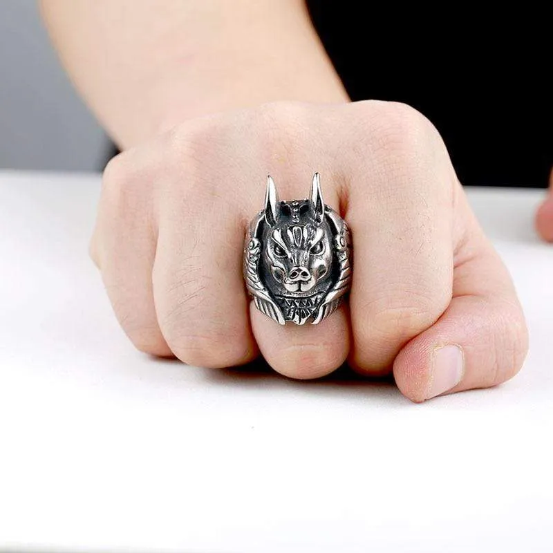 Herren Punk Anubite Ringe