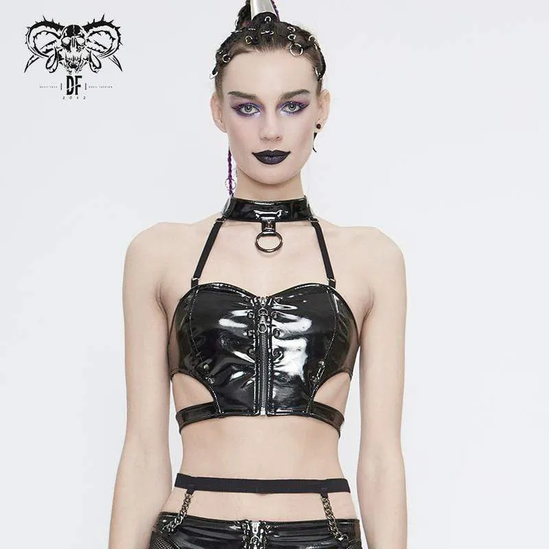 Damen Gothic Nieten Kunstleder Sweet Heart Bustiers besetzt