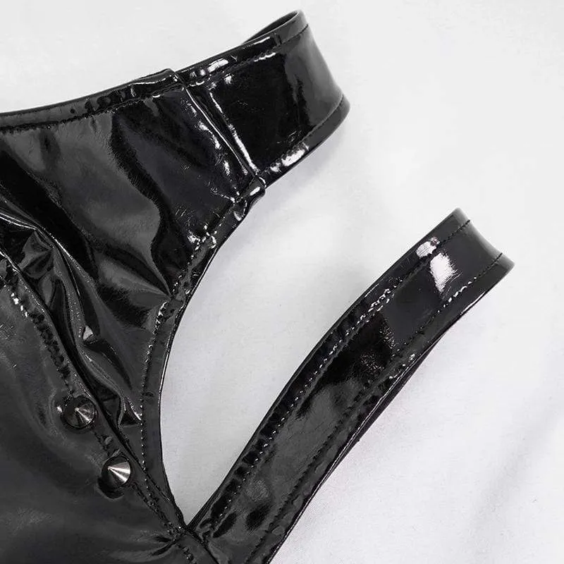 Damen Gothic Nieten Kunstleder Sweet Heart Bustiers besetzt