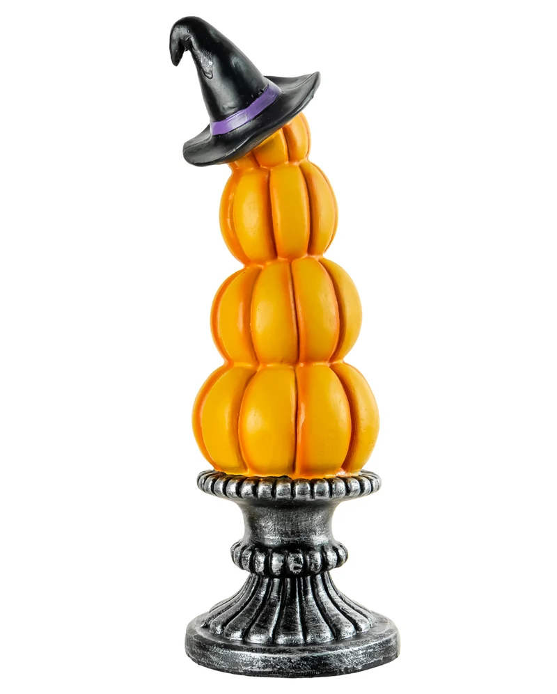 Leuchtender Jack O'Lantern Turm mit Säule & Hexenhut 28,5cm