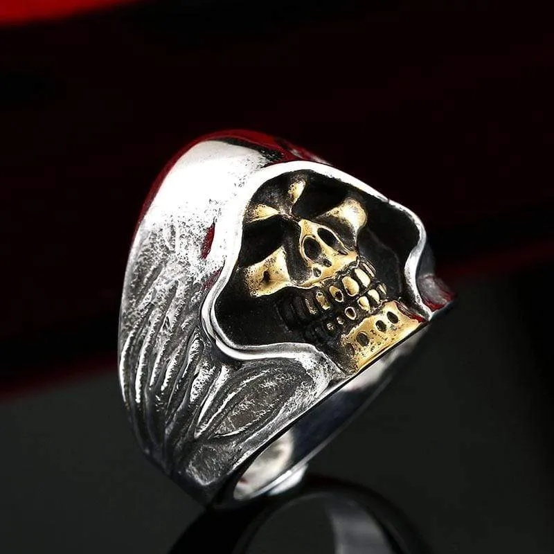 Punk Death Skull Rings für Herren