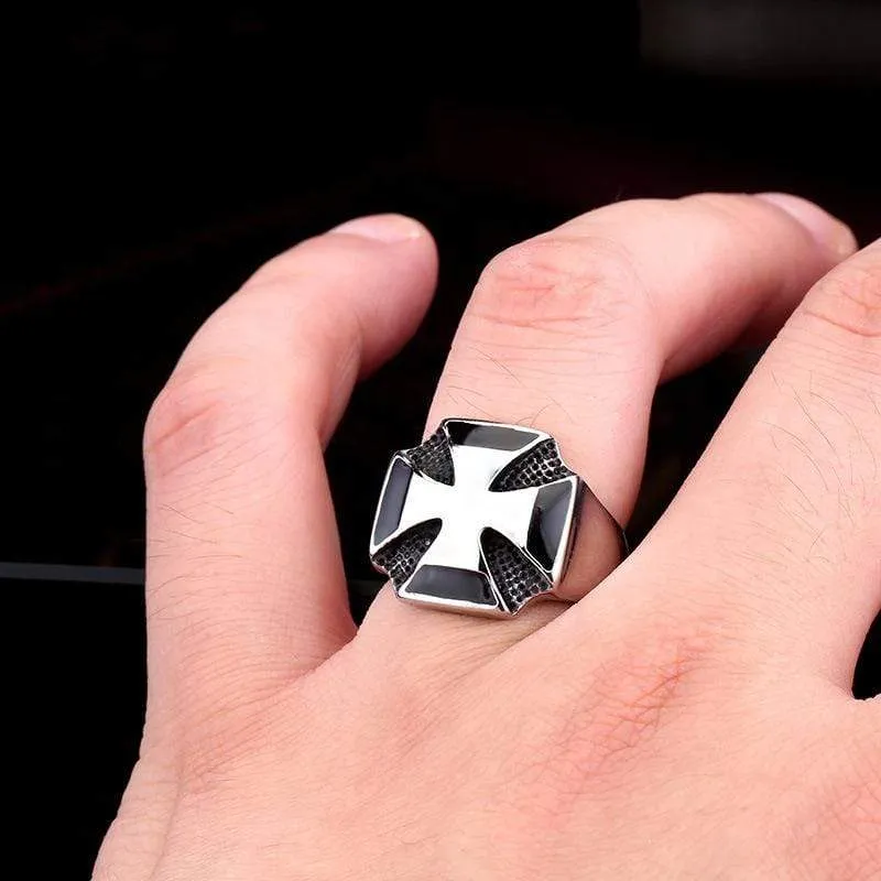 Herren Punk Kontrast Farbe Cross Ringe