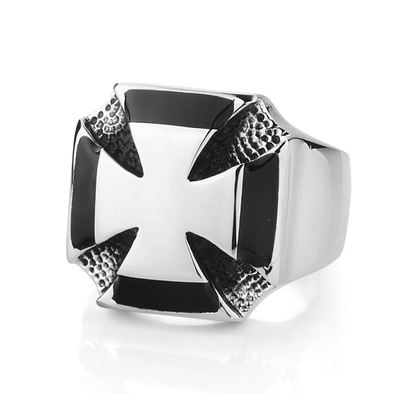 Herren Punk Kontrast Farbe Cross Ringe