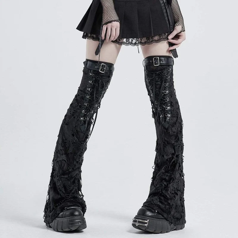 Frauen Gothic Ripped Strappy Beinlinge