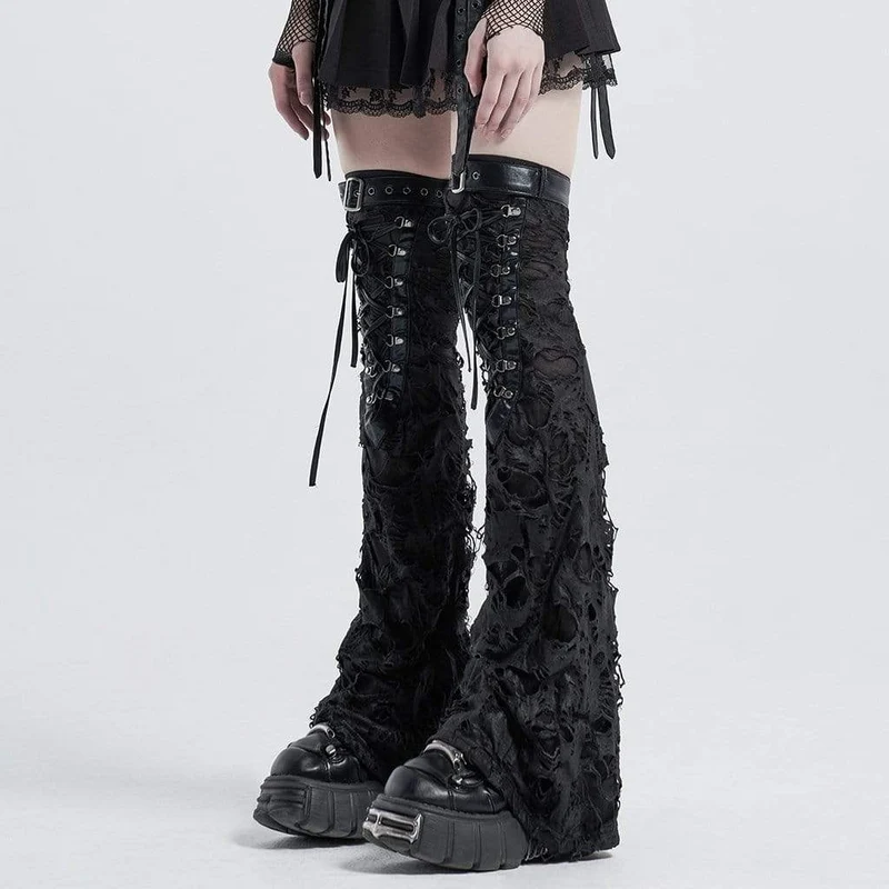 Frauen Gothic Ripped Strappy Beinlinge